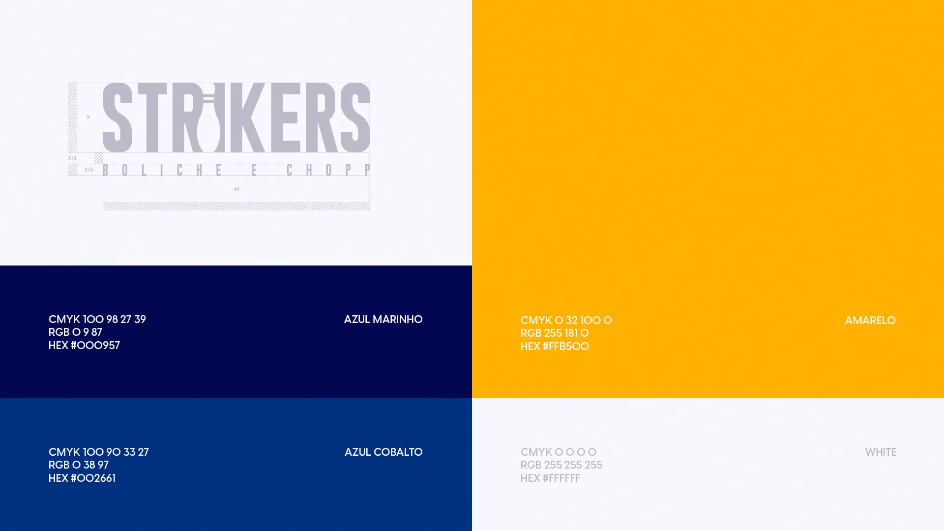 Strikers — paleta e grid construtivo